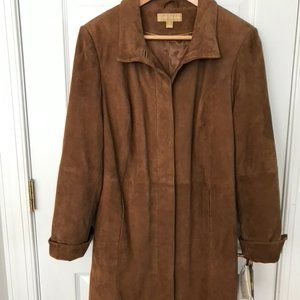 Katherine Kelly Goat Suede Leather Coat, size 12. NEW with tags ($599).